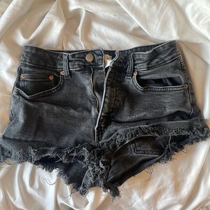 Black jean shorts